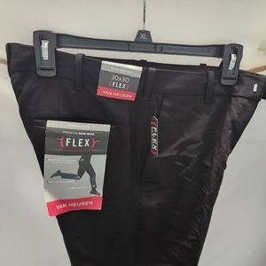 Van Heusen Flex Fit Non-Iron Straight Fit Black Pants 30x30 NWT
